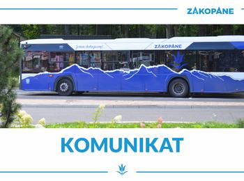 Obraz przedstawiający: Uwaga! Zmiana numerów linii komunikacji miejskiej w Zakopanem