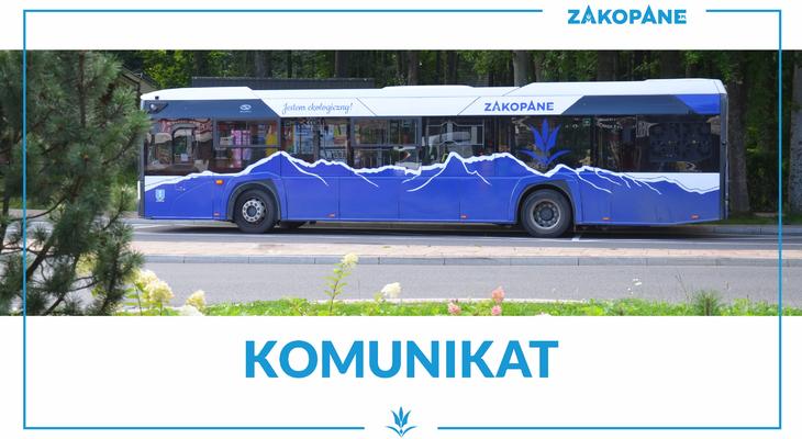 Obraz przedstawiający: Uwaga! Zmiana numerów linii komunikacji miejskiej w Zakopanem