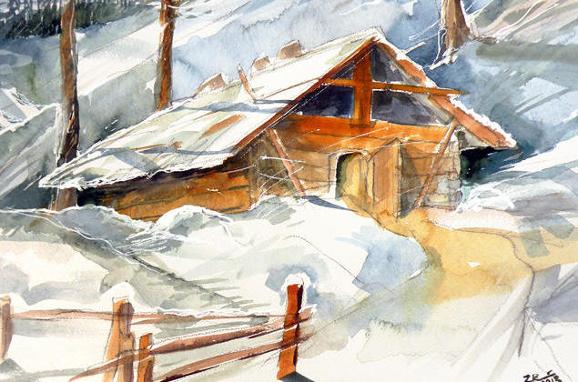 Architektura drewniana Podhala na akwarelach Zenona Remiego