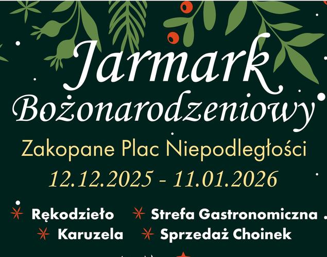 Obraz przedstawiający: Jarmark Bożonarodzeniowy w Zakopanem – magia świąt pod Tatrami!