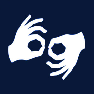 Zdjęcie 11 Logo tłumacza języka migowego: dwie dłonie ze złączonymi palcami kciukiem i palcem wskazującym.